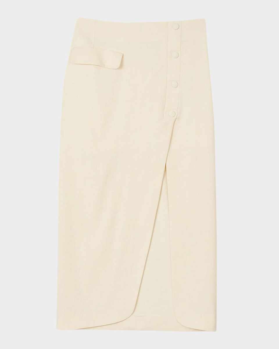 Mira Button-Front Midi Skirt